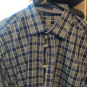 Men’s Bugatchi Large Classic Fit Dress Shirt Blue